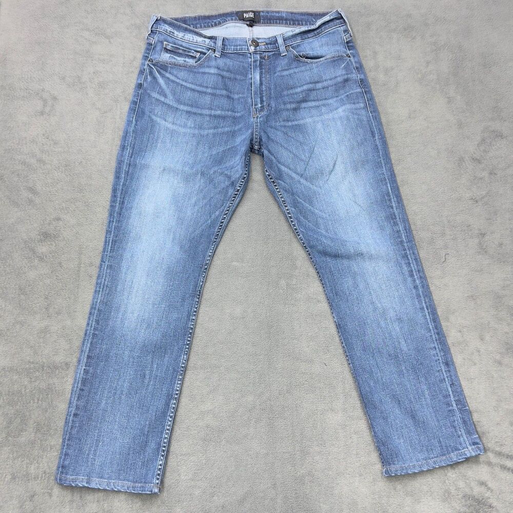 Paige Mens Federal Jeans Size 34 Blue Denim Roarke Slim Straight Stretch